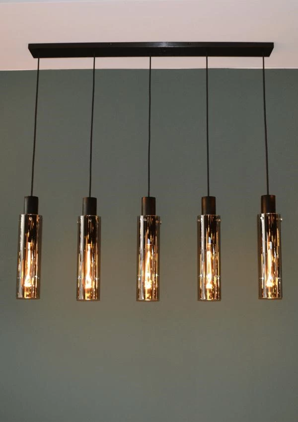 Lucide ORLANDO - Pendant light - 5xE27 - Smoke Grey - atmosphere 2